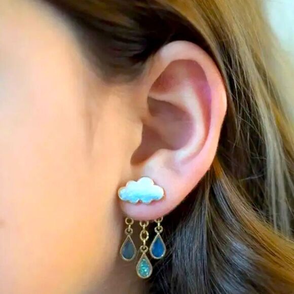 ✨🆕✨🌧️ Cute Rainy Cloud Tassel Earrings 🌧️ ✨ - Picture 1 of 14